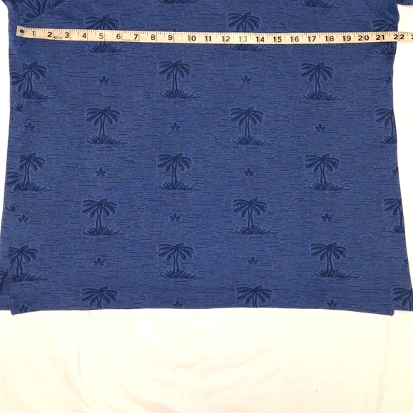 Tommy Bahama Silk XL Blue Short Sleeve Polo Shirt with Palm Tree Design - Picture 4 of 6